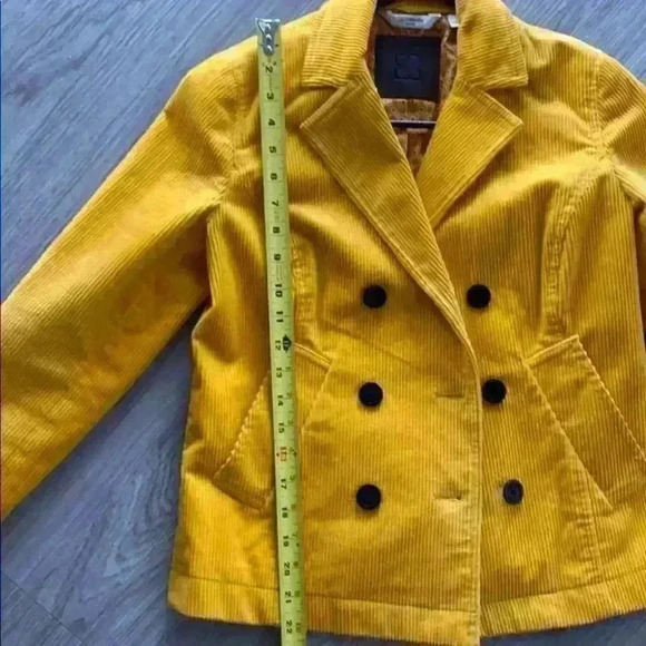 LIZ CLAIBORNE YELLOW CORDUROY SPRING JACKET SIZE  S - Picture 12 of 16